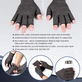 img 3 attached to 🧤 Compression Arthritis Gloves for Women and Men – Fingerless, Breathable, Moisture-Wicking Relief for Carpal Tunnel Aches, Rheumatoid Pains, Joint Swelling