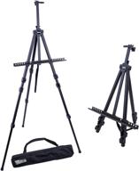 🎨 u.s. art supply 72" sturdy black aluminum tripod artist field and display easel stand - adjustable height 25" to 6 feet, holds 52" canvas - floor and tabletop displaying, painting - portable bag: your ultimate artistic solution logo