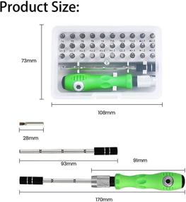 img 2 attached to 🔧 TesileGalteFK 32-в-1 мини-набор отверток с магнитным наконечником, сменным лезвием и удлинительным стержнем - идеально подходит для компьютеров, мобильных телефонов и небольших бытовых приборов.