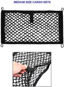 img 1 attached to 🚗 JAVOedge [2 Pack] Stretchable Mesh Pocket Net for Car, Trunk, RV, Boats - Convenient Storage Solution with Mounting Screws and Built-in Hooks