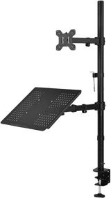 img 4 attached to 🖥️ WALI Extra Tall Single LCD Monitor Stand with Laptop Tray - Fully Adjustable Mount for 1 Laptop Notebook & 1 LCD Monitor, Fits up to 17 inch Notebook & 27 inch Display (M001XLLP), Black