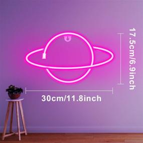 img 1 attached to LED Signs, Planet Neon Signs for Room Decor, Pink LED Light Sign for Bedroom Wall, Planet Neon Lights for Trendy Room Decor, Teen Room Decor, Christmas, Bedroom Decor…