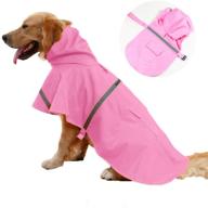 🐶 jwpc pink xl dog raincoat: reflective, waterproof & adjustable jacket for small medium large dogs with hood - lightweight and stylish rain protection логотип