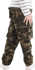 img 2 attached to 👖 Comfortable BYCR Elastic Waistband Jogging Camo Gray Boys' Clothing: Stylish & Convenient