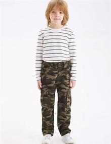 img 1 attached to 👖 Comfortable BYCR Elastic Waistband Jogging Camo Gray Boys' Clothing: Stylish & Convenient