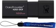 kingston 128gb dt100g3 usb 3.0 flash drive with high speed & everything but stromboli lanyard logo