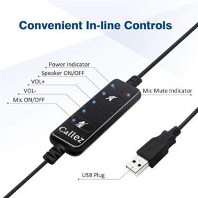 img 1 attached to 🎧 USB Headset with Noise-Cancelling Microphone & Audio Controls | Stereo Computer Headphones for Business Skype, UC, Lync, Softphone | Clear Voice, Super Lightweight, Ultra Comfortable | Perfect for Call Centers and Offices