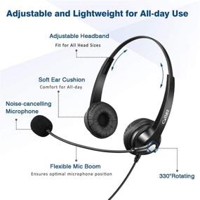 img 2 attached to 🎧 USB Headset with Noise-Cancelling Microphone & Audio Controls | Stereo Computer Headphones for Business Skype, UC, Lync, Softphone | Clear Voice, Super Lightweight, Ultra Comfortable | Perfect for Call Centers and Offices