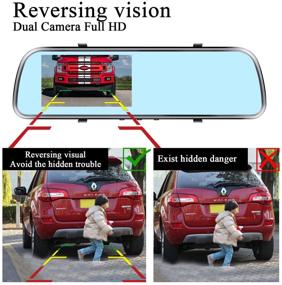 img 1 attached to 🚗 AMTIFO A1 Backup Camera with 4.3'' Mirror Monitor - Easy Install High-Definition Rear View Hitch Camera for Cars, Trucks, SUVs