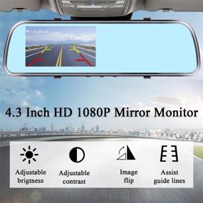 img 3 attached to 🚗 AMTIFO A1 Backup Camera with 4.3'' Mirror Monitor - Easy Install High-Definition Rear View Hitch Camera for Cars, Trucks, SUVs