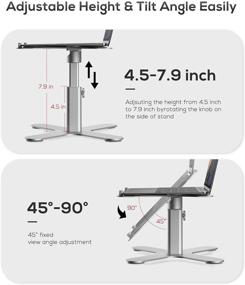 img 3 attached to 🖥️ Enhance Your Workstation with the Swivel Laptop Stand: Height Adjustable & 360 Rotating Aluminum Riser for MacBook, iPad, HP, Samsung, Lenovo, Dell XPS, and more (9.7-17') – Sliver