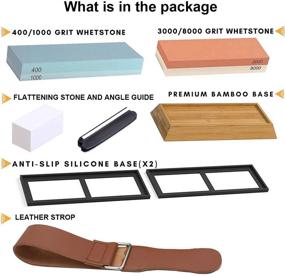 img 3 attached to 🔪 Premium Waterstone Knife Sharpening Stone Set - Professional Grade Sharpening Stones for Knives