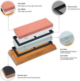 img 1 attached to 🔪 Premium Waterstone Knife Sharpening Stone Set - Professional Grade Sharpening Stones for Knives