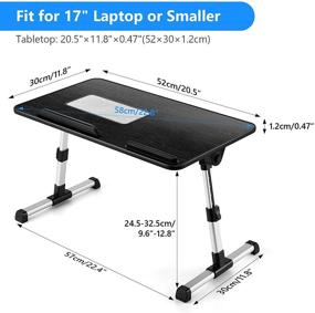 img 1 attached to LITEPRO Laptop Desk for Bed with USB Cooling Fan and Foldable Legs - Portable and Adjustable Tray Table Stand for Sofa, Couch, and Floor
