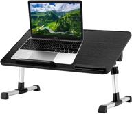 litepro laptop desk for bed with usb cooling fan and foldable legs - portable and adjustable tray table stand for sofa, couch, and floor logo