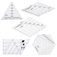 enhance your quilting craft with eriokk 5pcs creative grids quilting templates set ruler: drafting triangles, 🧵 rhombus, longarm square rulers - free motion fabric ruler racks and patchwork tool - handmade drawing supplies+ logo