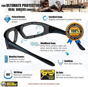 img 1 attached to 🕶️ Bikershades Motorcycle Bifocal Sunglass Reader, 2 Pairs, +1.00 Power, Foam Padded, Wind Proof, ANSI Z87, Ideal for Smaller Head Sizes - Enhancing SEO