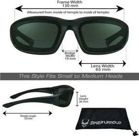 img 3 attached to 🕶️ Bikershades Motorcycle Bifocal Sunglass Reader, 2 Pairs, +1.00 Power, Foam Padded, Wind Proof, ANSI Z87, Ideal for Smaller Head Sizes - Enhancing SEO