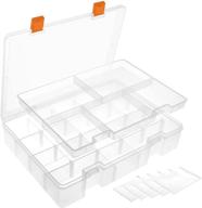 🗃️ danying two-tier organizer box with customizable dividers, 23-compartment storage container for small items - ideal for office supplies, beads, art, diy crafts, and jewelry (inner height 2 inches) logo