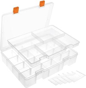 img 4 attached to 🗃️ DANYING Two-Tier Organizer Box with Customizable Dividers, 23-Compartment Storage Container for Small Items - Ideal for Office Supplies, Beads, Art, DIY Crafts, and Jewelry (Inner Height 2 Inches)