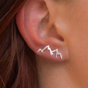 img 3 attached to 🌄 Silver Mountain Peak Crawler Earrings: Bold Climbers Wrap-Earring for Adventurous Souls