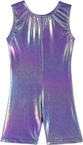 img 1 attached to 🤸 Girls' Gymnastics Galaxy Printed Leotards Unitard by QoozZ Gymnastics