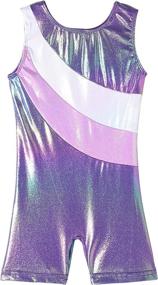 img 2 attached to 🤸 Girls' Gymnastics Galaxy Printed Leotards Unitard by QoozZ Gymnastics