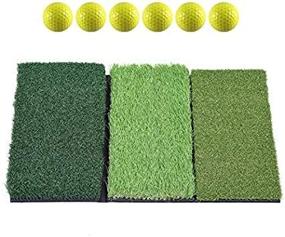 img 2 attached to 🏌️ Improve your Golf Game with the SkyLife 3-Turf Golf Hitting Grass Mat – Portable Training Equipment for Driving, Chipping, and Putting