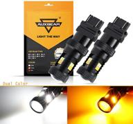 🚘 auxbeam 3157 led bulbs - t25 3157 switchback light bulbs - 800 lumens - dual color white and amber led bulb for car drl, turn signal lights, parking lights - set of 2 logo