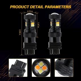 img 3 attached to 🚘 Auxbeam 3157 LED Bulbs - T25 3157 Switchback Light Bulbs - 800 Lumens - Dual Color White and Amber LED Bulb for Car DRL, Turn Signal Lights, Parking Lights - Set of 2