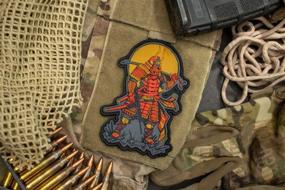 img 3 attached to 🎟️ BASTION Morale Patches (Modern Samurai) - 3D PVC Patch w/ Hook & Loop Fastener Backing, Superior Quality - Military Combat Badge Patches Perfect for Tactical Bag, Hats & Vest