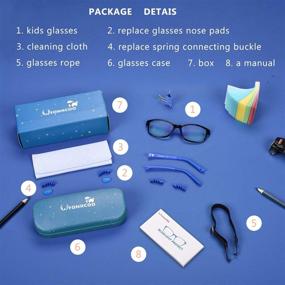 img 2 attached to 👓 FONHCOO Kids Blue Light Blocking Glasses: Eye Protection for Boys and Girls Ages 3-15 with Convenient Glasses Strap