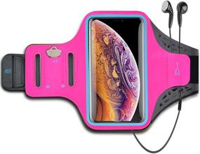 img 4 attached to Njjex Cell Phone Armband Running Phone Holder Sports Arm Band Strap Gym Pouch - Compatible with iPhone 13 Pro Max, 12, 11, XR, XS, SE, 8, 7+ and More – Rose