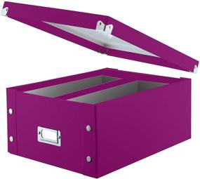 img 4 attached to Snap-N-Store Double Wide DVD & CD Storage Box 📼 - Berry (Pack of 1) - Holds up to 330 Discs