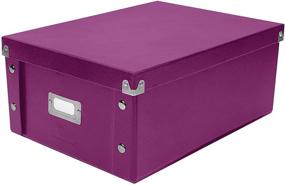 img 2 attached to Snap-N-Store Double Wide DVD & CD Storage Box 📼 - Berry (Pack of 1) - Holds up to 330 Discs