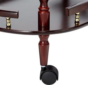 img 1 attached to 🍷 Coaster CO- Serving Cart Accents in Merlot with Brass Detailing