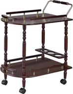 🍷 coaster co- serving cart accents in merlot with brass detailing logo