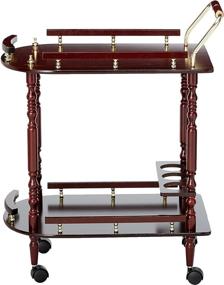 img 3 attached to 🍷 Coaster CO- Serving Cart Accents in Merlot with Brass Detailing