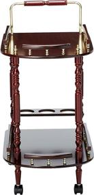 img 2 attached to 🍷 Coaster CO- Serving Cart Accents in Merlot with Brass Detailing