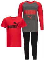 👕 black boys' clothing: puma graphic longsleeve t-shirt logo