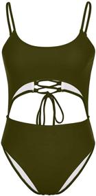 img 2 attached to 👙 Stylish LEISUP Womens Spaghetti Waisted Swimsuit: Fashionable Swimwear & Cover Ups for Women