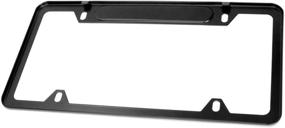 img 3 attached to MULL Black Stainless Steel License Plate Frame (Black/Chrome Flag)