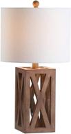 🏮 jonathan y jyl1062a stewart 21.5" wooden led lamp - industrial french country cottage rustic southwestern bohemian - bedroom living room office college dorm coffee table bookcase - brown логотип