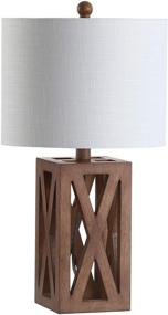 img 1 attached to 🏮 JONATHAN Y JYL1062A Stewart 21.5" Wooden LED Lamp - Industrial French Country Cottage Rustic Southwestern Bohemian - Bedroom Living Room Office College Dorm Coffee Table Bookcase - Brown