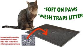 img 3 attached to 🐱 BPA Free Premium Quality Cat Litter Mat - Food Mat - Small Cat Litter Mat Catcher Trapper with Scatter Control - Waterproof & Odor Repelling - Soft on Cats Paws