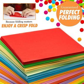 img 1 attached to 🎨 Colorful Origami Paper Set - 250 Double Sided Origami Squares for Kids - 6 Inch Easy Fold Origami Papers in 15 Vibrant Colors - Ideal for Arts, Crafts & Quality Paper Folding