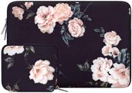 🌺 mosiso neoprene camellia laptop sleeve, compatible with 13-13.3 inch macbook pro, macbook air, notebook computer, with small case logo