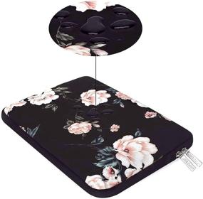 img 2 attached to 🌺 MOSISO Неопреновый Чехол для ноутбука Camellia, совместимый с MacBook Pro 13-13,3 дюйма, MacBook Air, ноутбуком, с маленьким чехлом