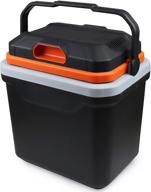 🚗 aooden electric car cooler and warmer - 26 quart capacity - iceless thermoelectric cooler for travel, camping, vehicles, truck, and home - 12v/24v dc & 120v ac (black & orange) logo