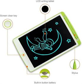 img 2 attached to 📝 Richgv LCD Writing Tablet for Kids - 8.5 Inch Doodle Board with Lanyard - Educational Learning Toy for Boys and Girls - Erasable Drawing Pad - Ideal Gifts for 3-7 Year Olds (Green)
